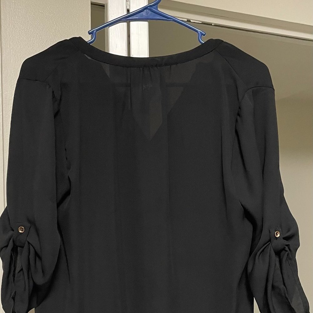 Society Girl black 3/4 sleeve blouse size M